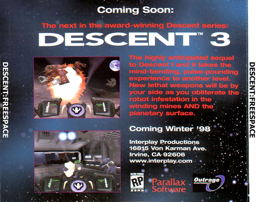 Descent: Freespace - The Great War - zadn CD obal