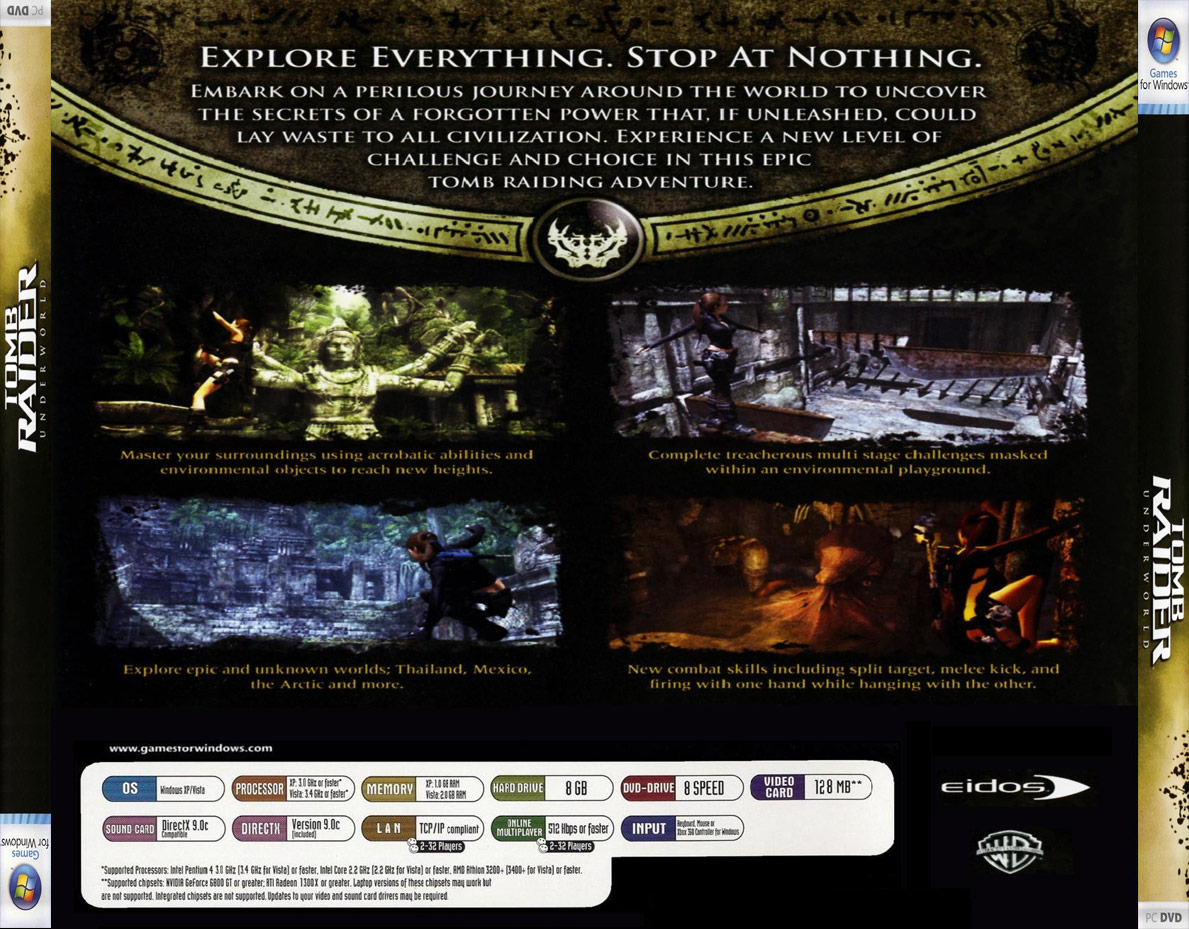 Tomb Raider: Underworld - zadn CD obal