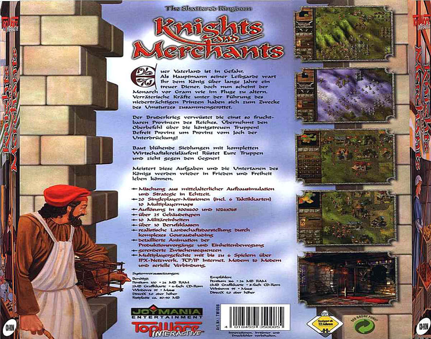 Knights & Merchants: The Shattered Kingdom - zadn CD obal