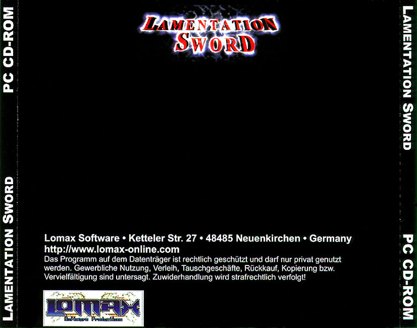 Lamentation Sword - zadn CD obal