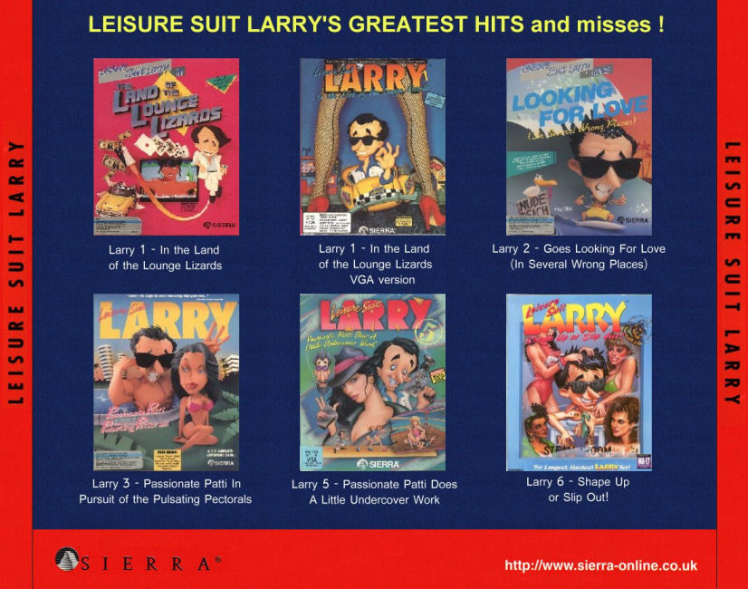 Leisure Suit Larry's Greatest Hits and Misses - zadn CD obal