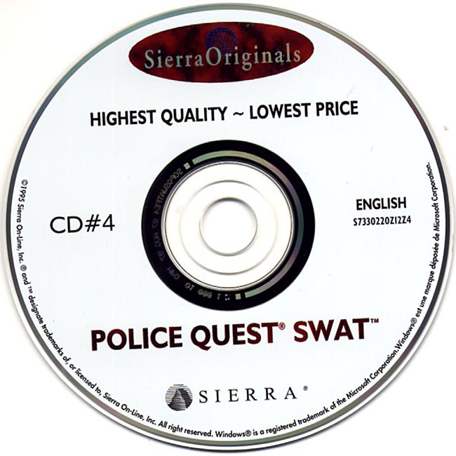Police Quest: SWAT - CD obal 4
