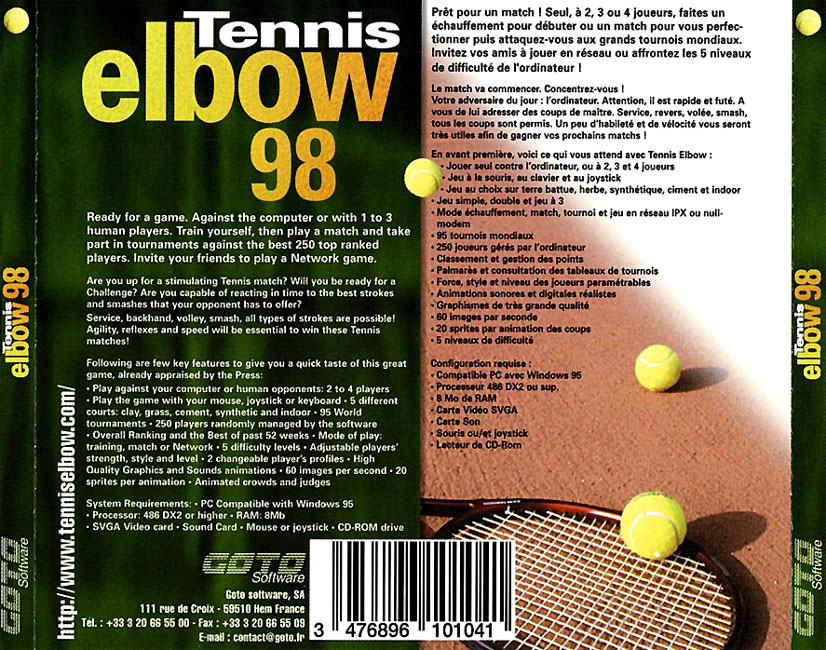 Tennis Elbow 98 - zadn CD obal