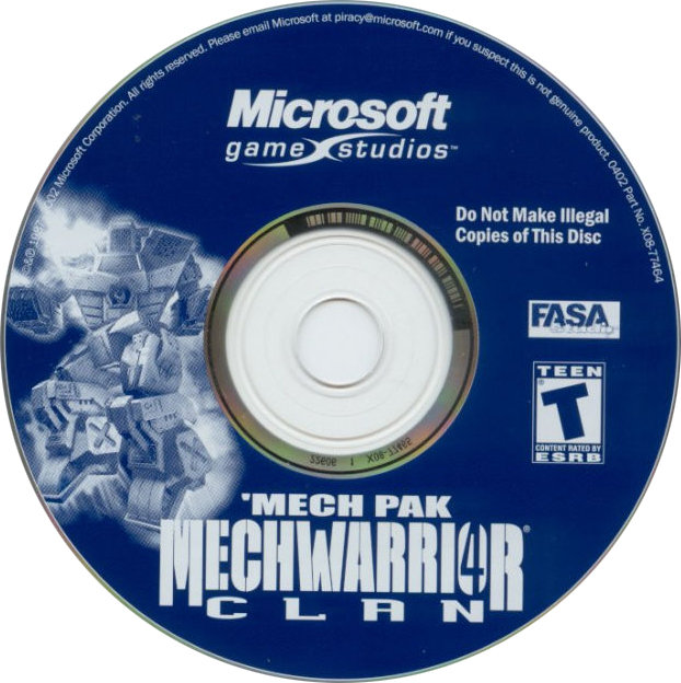 MechWarrior 4: Clan 'Mech Pak - CD obal