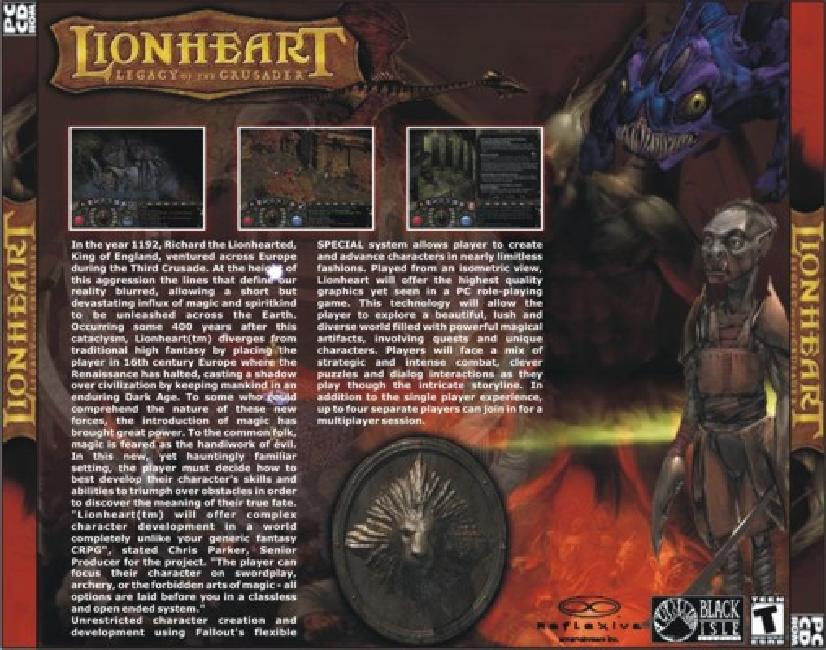 Lionheart: Legacy of the Crusader - zadn CD obal