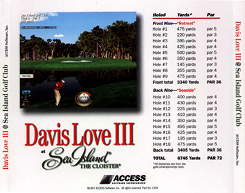 Davis Love III: At Sea Island Golf Club - zadn CD obal
