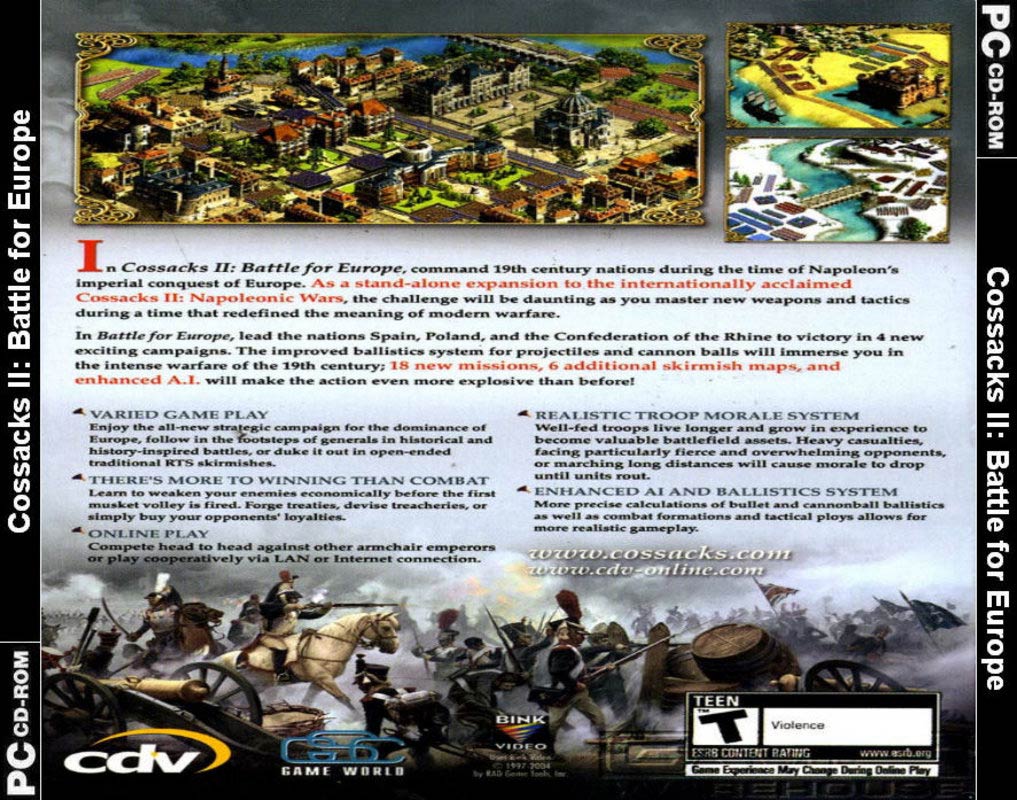 Cossacks 2: Battle for Europe - zadn CD obal