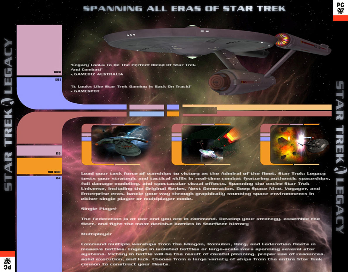 Star Trek: Legacy - zadn CD obal