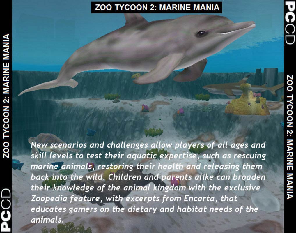 Zoo Tycoon 2: Marine Mania - zadn CD obal
