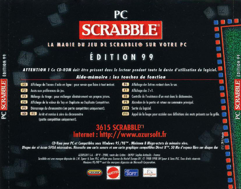 Scrabble Edition 99 - zadn CD obal