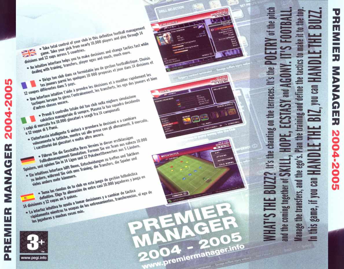 Premier Manager 2004 - 2005 - zadn CD obal