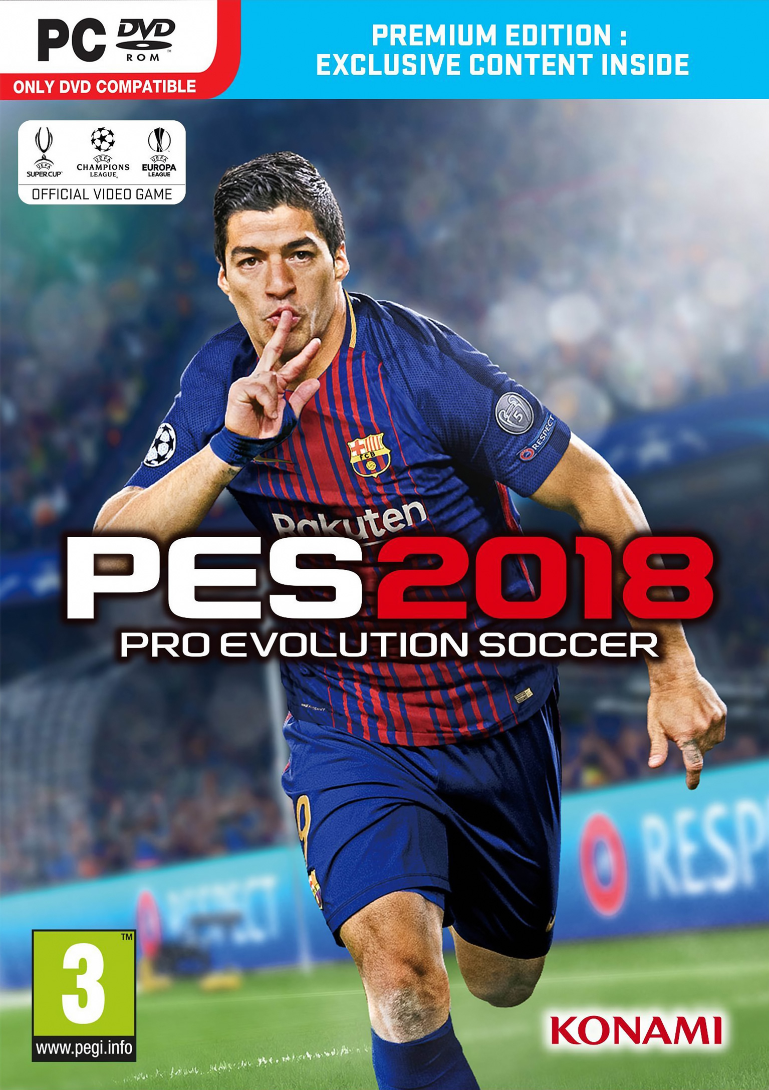 Pro Evolution Soccer 2018 - predn DVD obal