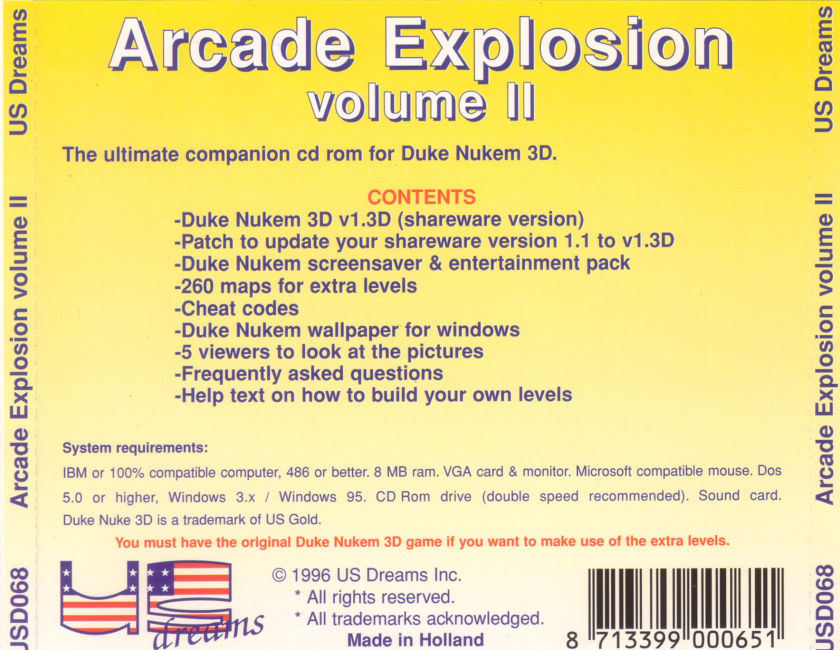 Arcade Explosion Volume 2 - zadn CD obal