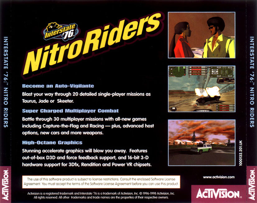 Interstate '76: Nitro Riders - zadn CD obal