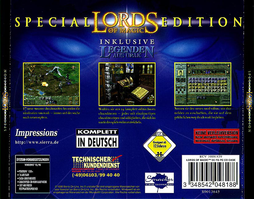 Lords of Magic: Special Edition - zadn CD obal 2