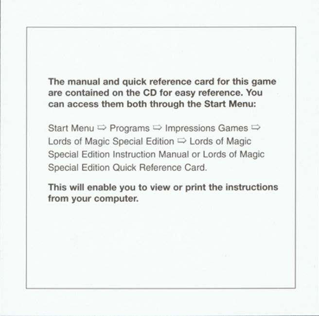 Lords of Magic: Special Edition - predn vntorn CD obal