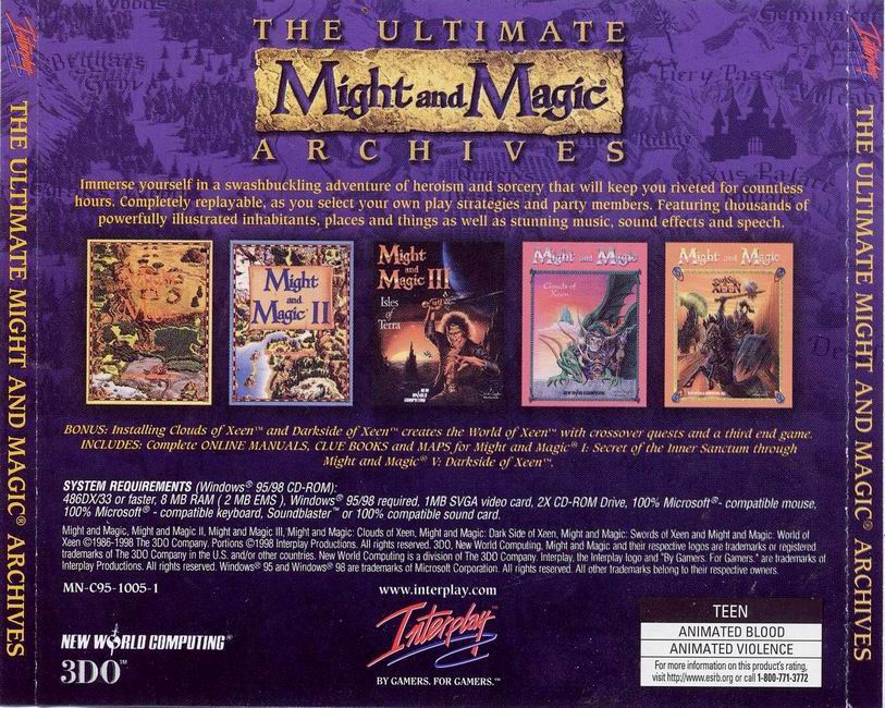 Might & Magic: The Ultimate Archives - zadn CD obal