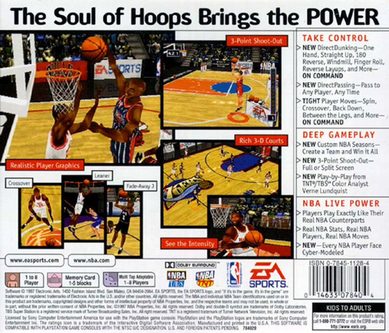 NBA Live '98 - zadn CD obal
