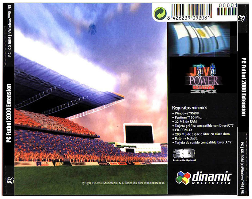 PC Futbol 2000: Extension - zadn CD obal