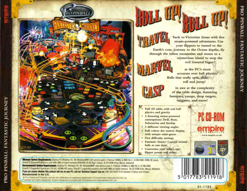 Pro Pinball: Fantastic Journey - zadn CD obal