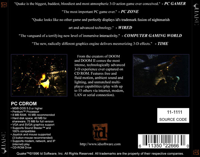 Quake - zadn CD obal