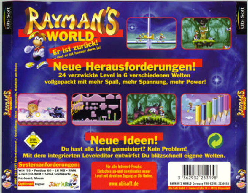 Rayman's World - zadn CD obal