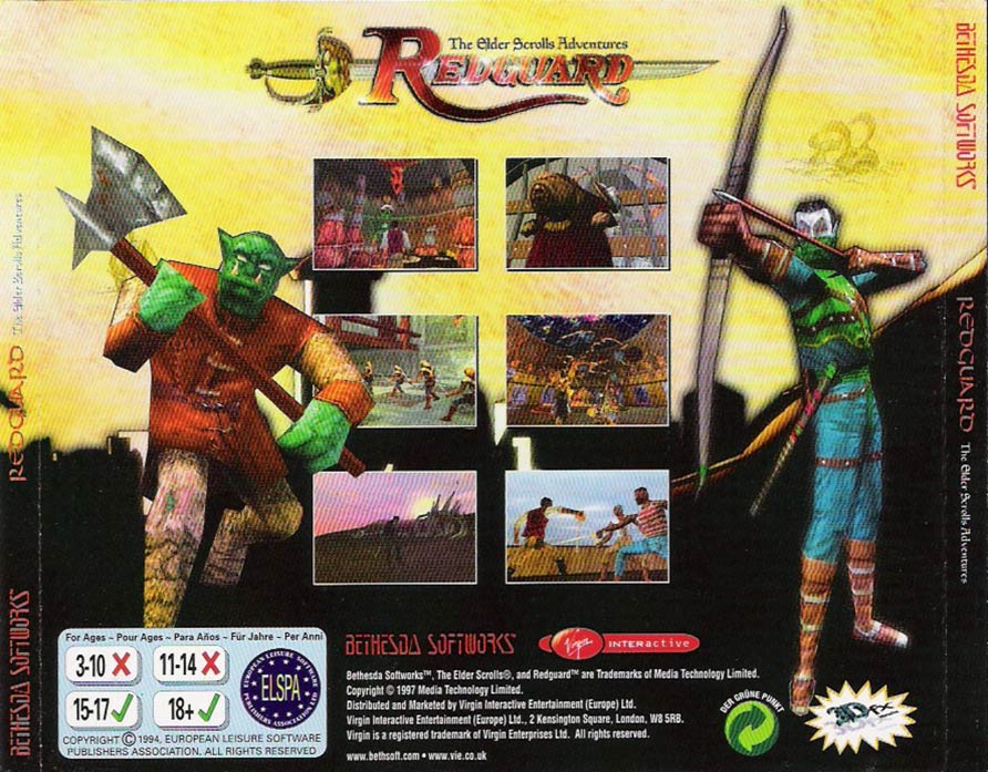 The Elder Scrolls Adventures: Redguard - zadn CD obal