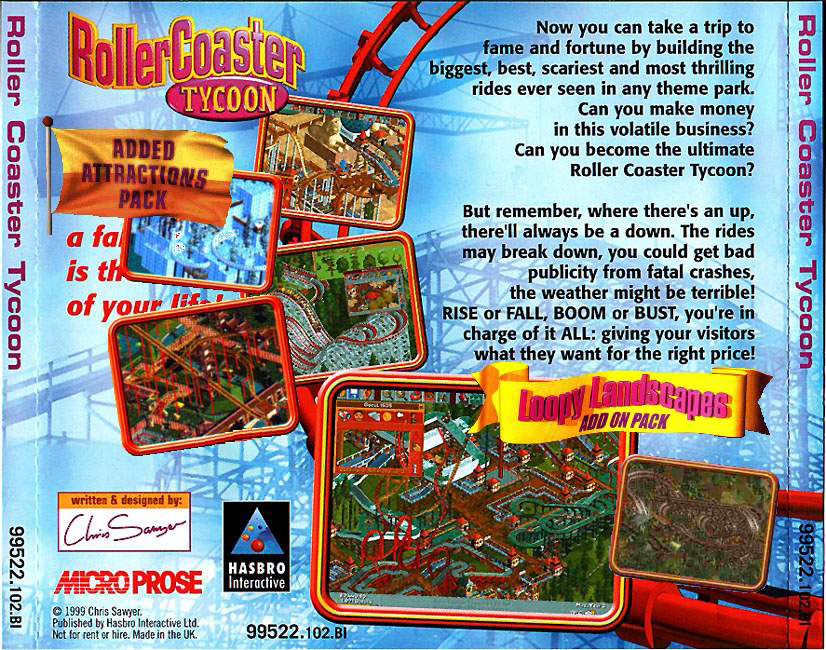 RollerCoaster Tycoon: All in One - zadn CD obal