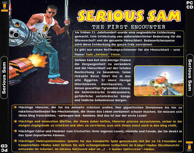 Serious Sam: The First Encounter - zadn CD obal 2