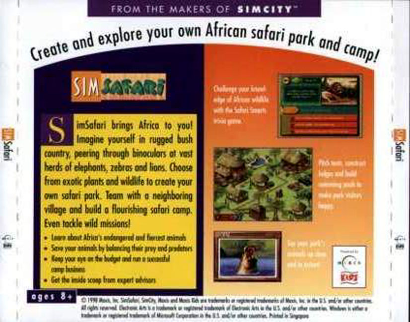 Sim Safari - zadn CD obal