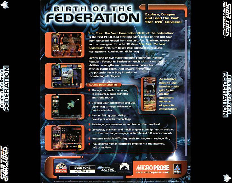 Star Trek: The Next Generation: Birth of the Federation - zadn CD obal