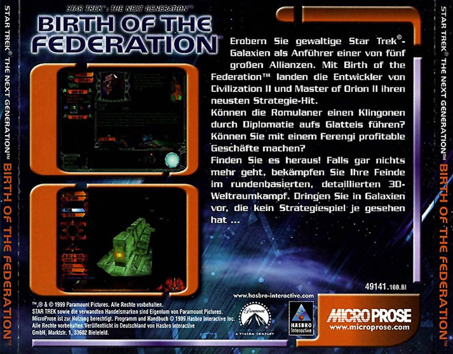 Star Trek: The Next Generation: Birth of the Federation - zadn CD obal 2