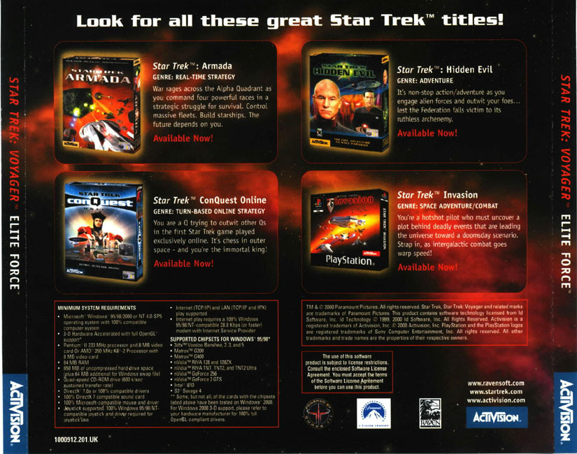 Star Trek: Voyager: Elite Force - zadn CD obal