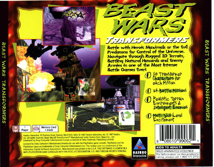 Beast Wars: Transformers - zadn CD obal