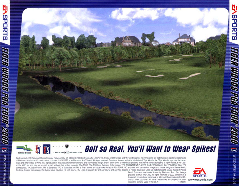 Tiger Woods PGA Tour 2000 - zadn CD obal