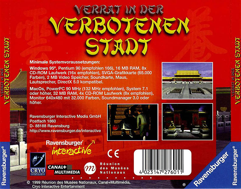 Verrat in Der Verbotenen Stadt - zadn CD obal