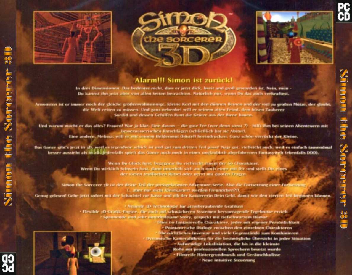Simon the Sorcerer 3D - zadn CD obal 2