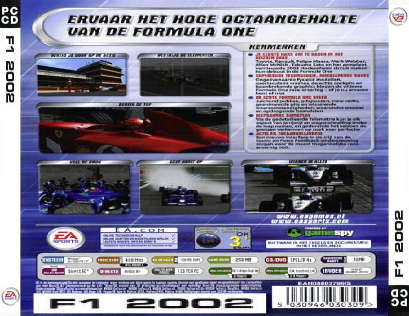 F1 2002 - zadn CD obal