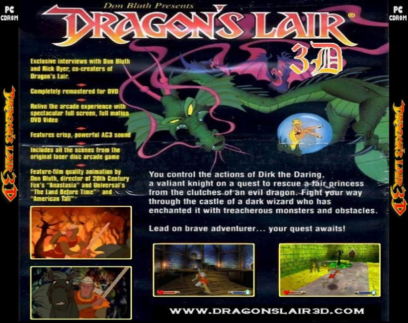 Dragon's Lair 3D: Return to the Lair - zadn CD obal