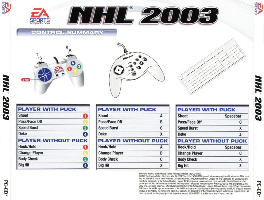 NHL 2003 - zadn CD obal