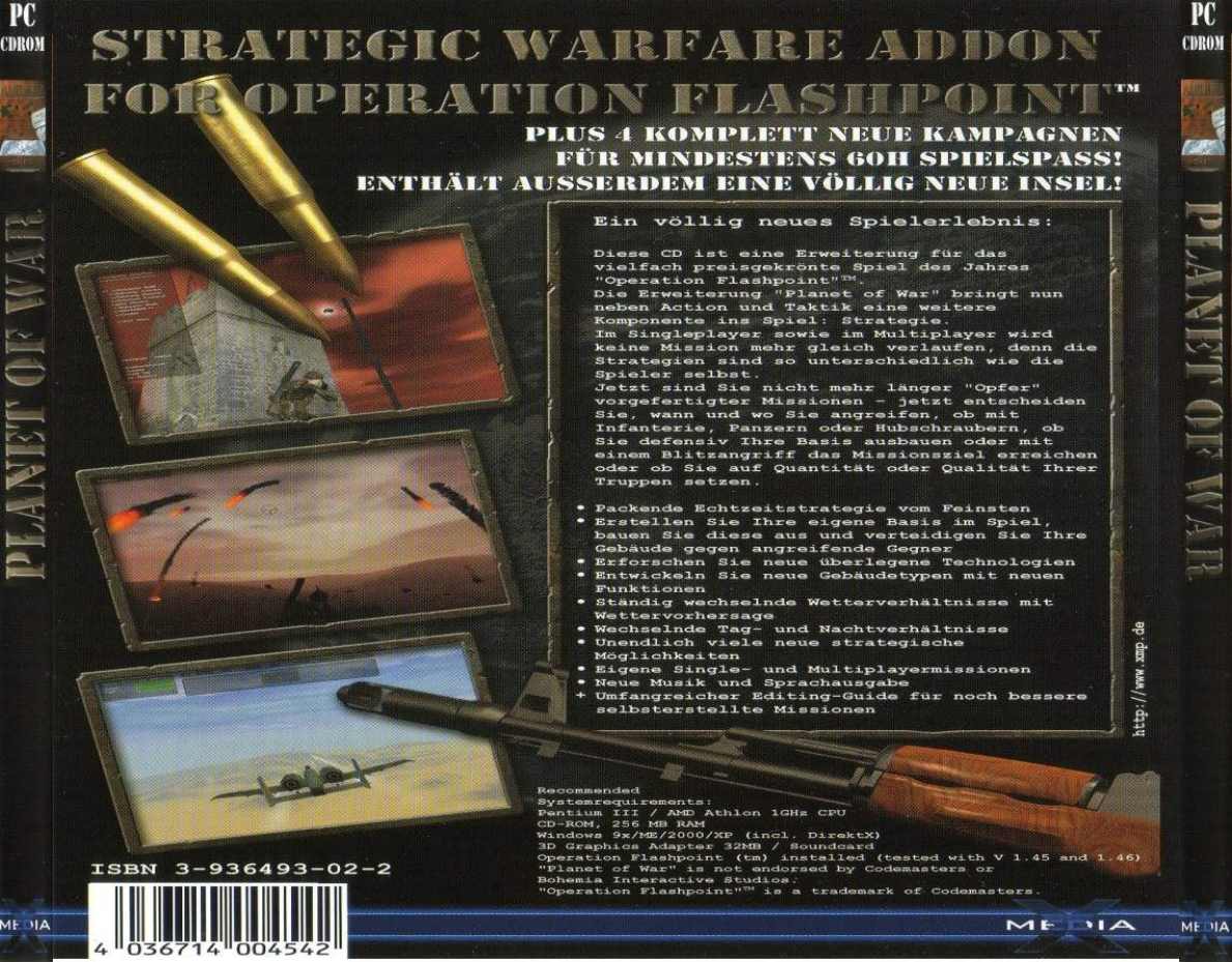 Operation Flashpoint: Planet of War - zadn CD obal