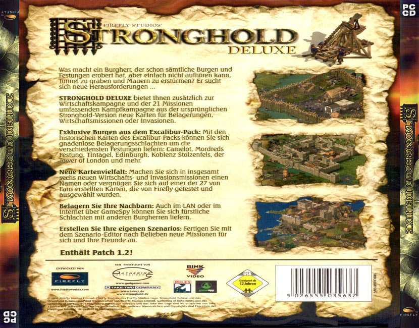 Stronghold: Deluxe - zadn CD obal