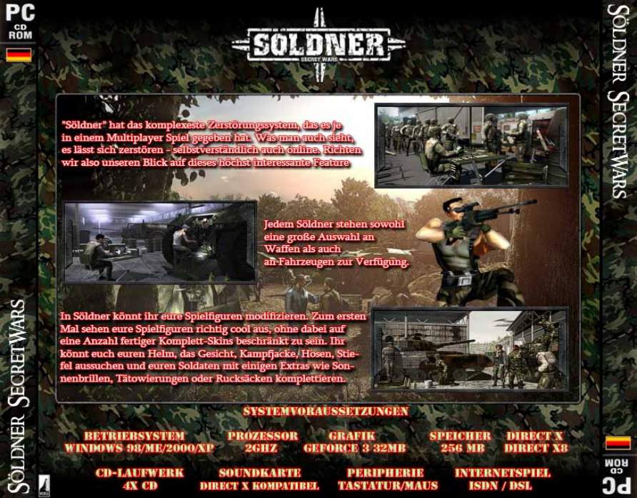Soldner: Secret Wars - zadn CD obal