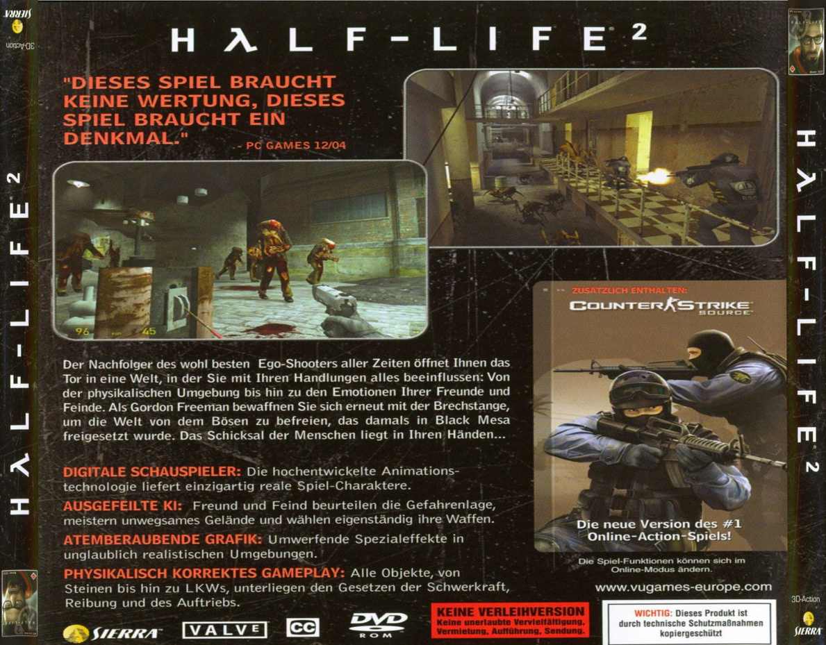 Half-Life 2 - zadn CD obal 2