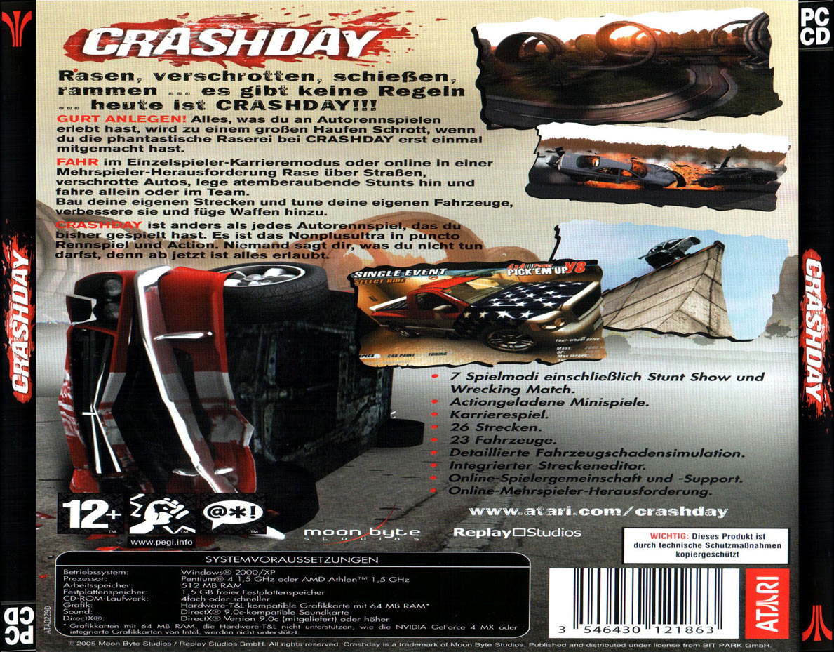 Crashday - zadn CD obal