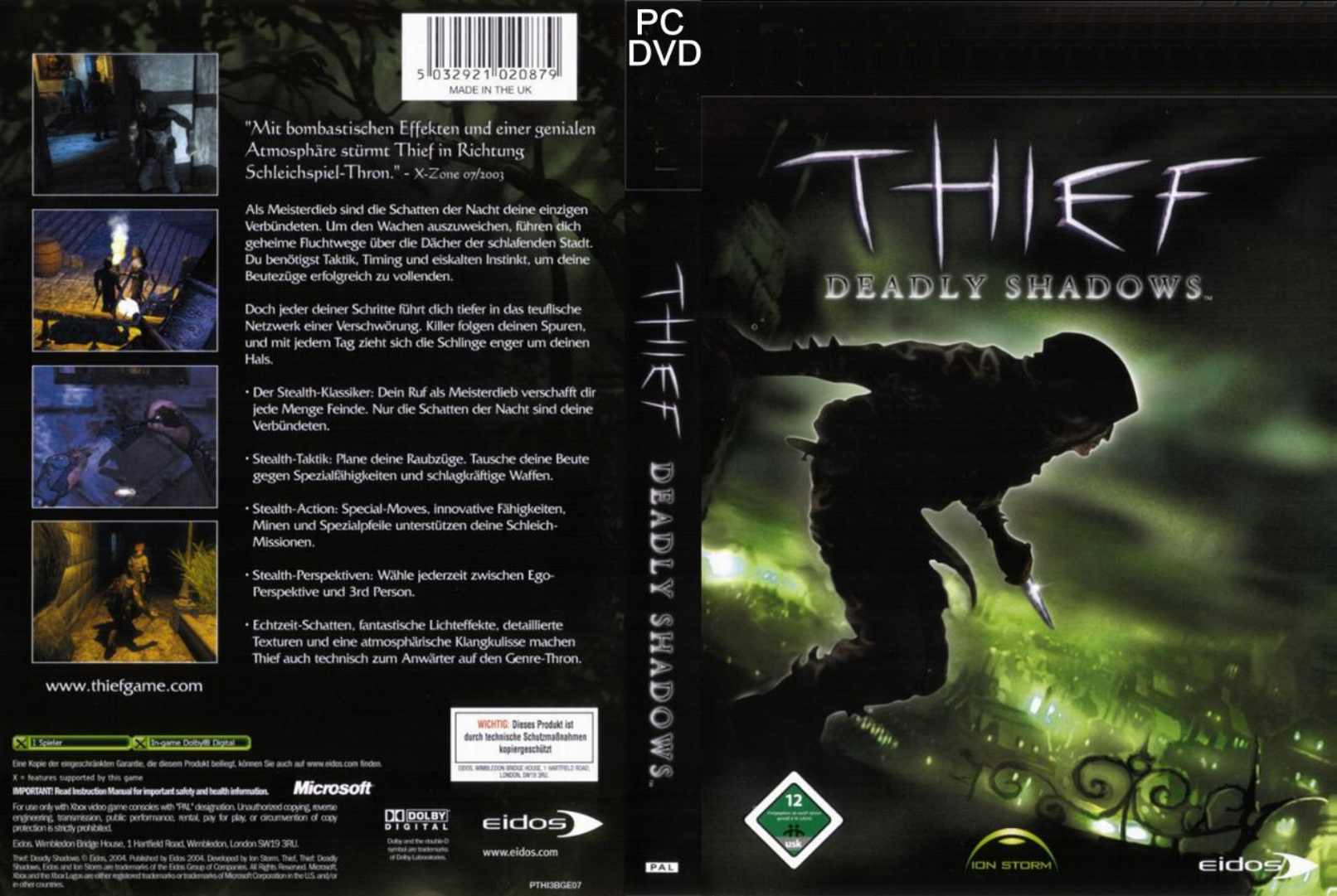 Thief 3: Deadly Shadows - DVD obal