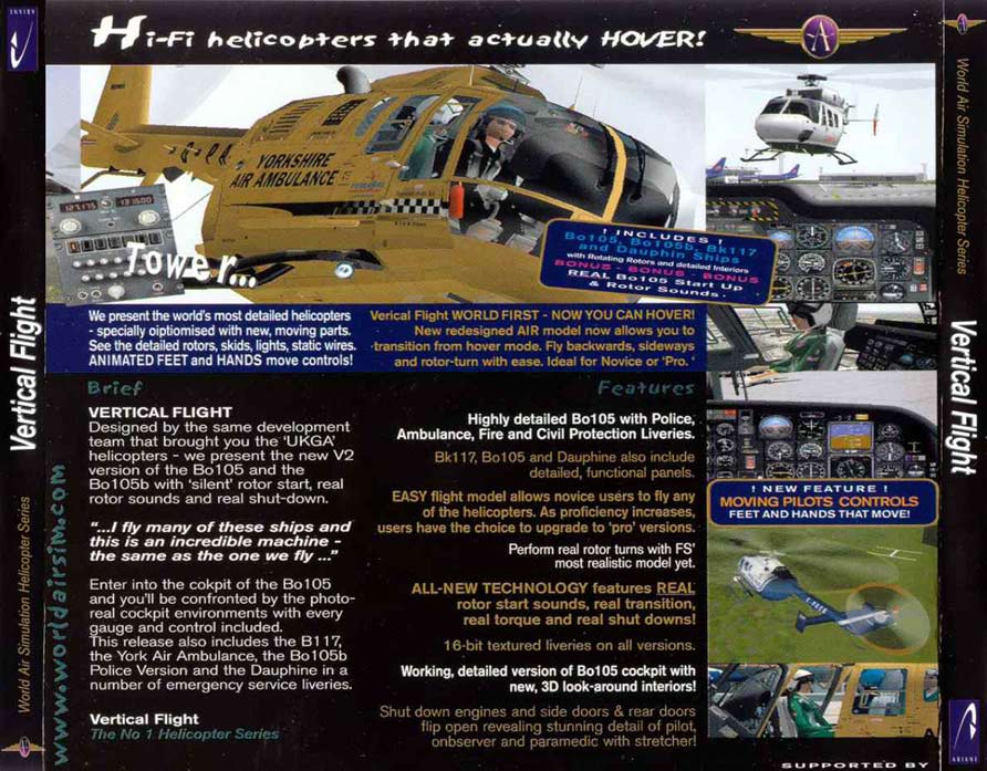 Vertical Flight - MS Flight Simulator 2002 Add-On - zadn CD obal