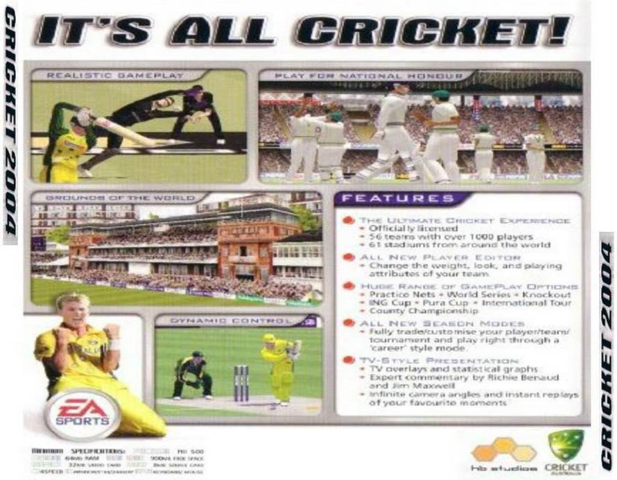 Cricket 2004 - zadn CD obal