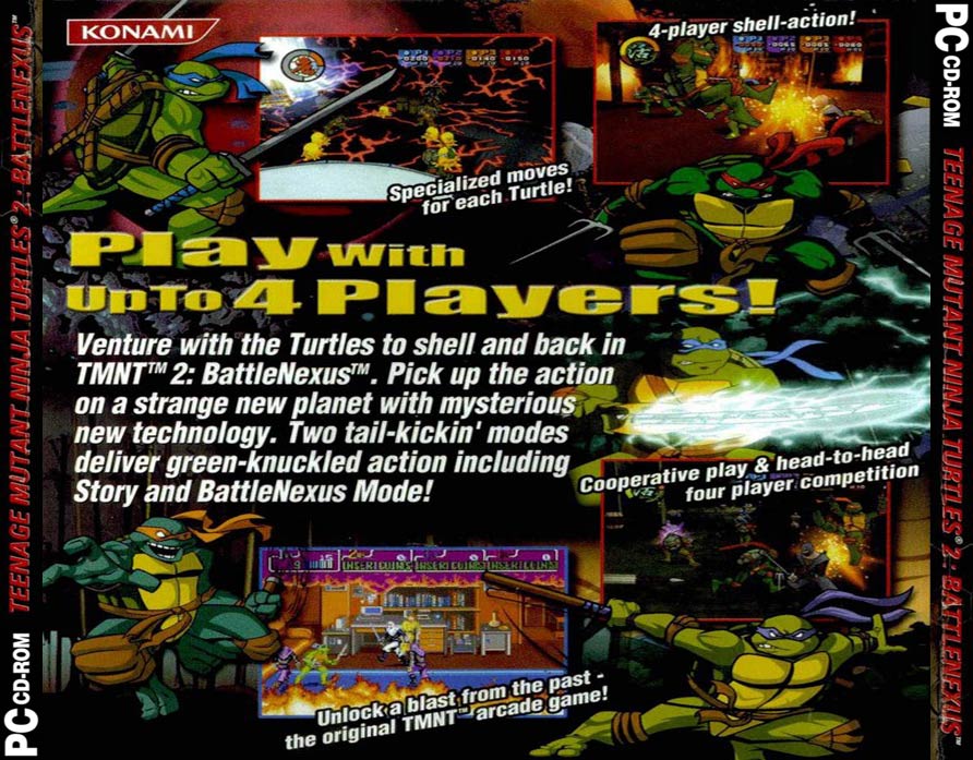 Teenage Mutant Ninja Turtles 2: Battle Nexus - zadn CD obal