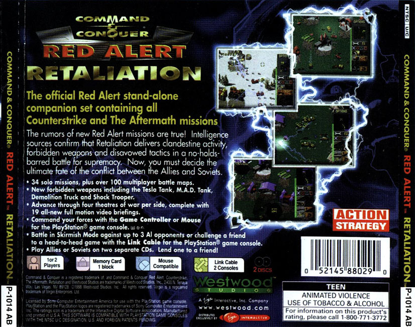 Command & Conquer: Red Alert: Retaliation - zadn CD obal